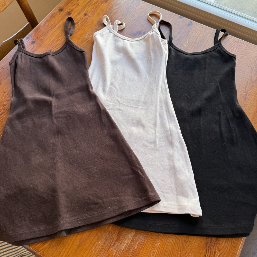 Los Angeles Apparel Heavy Rib Spaghetti Mini Dresses (3 dresses)